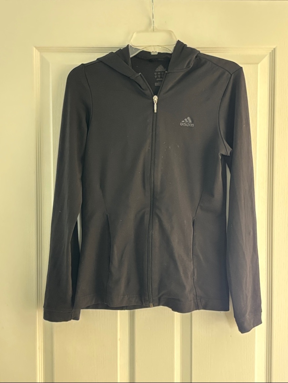 adidas Black Hooded Full-Zip Jacket Sz M